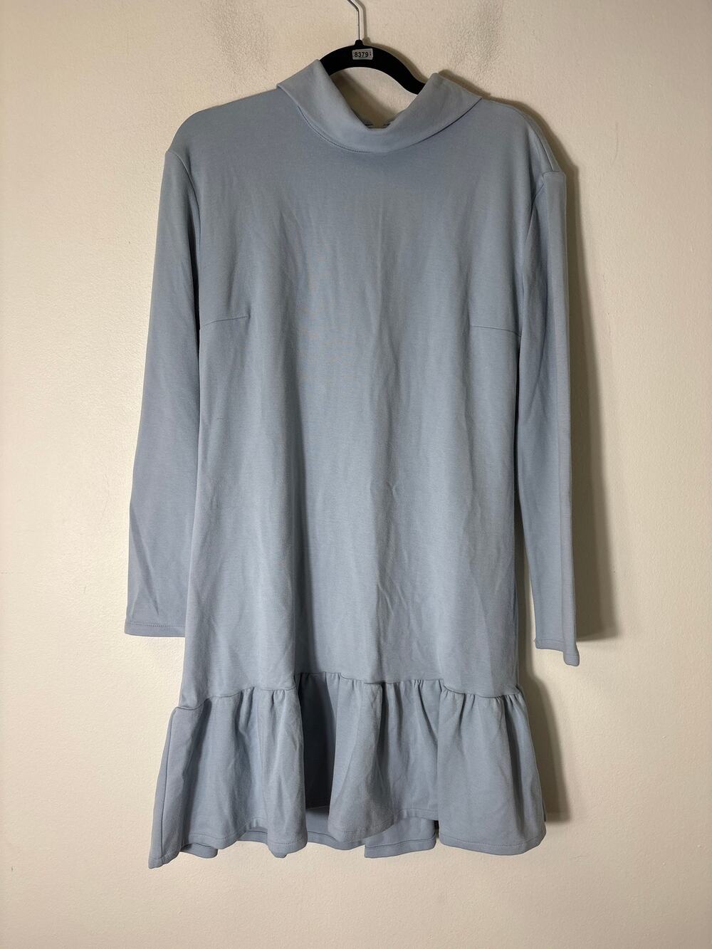 Buru Cloud Mock Neck Long Sleeve Ruffle Hem Dress Sz M